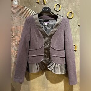 NWOT Made in Italy 100% Wool purple blazer Size IT 44 US 8 Elegant Blazer